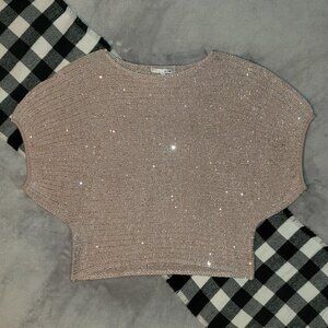XL | WD.NY | Cropped Shimmer Sequin Knit Pullover